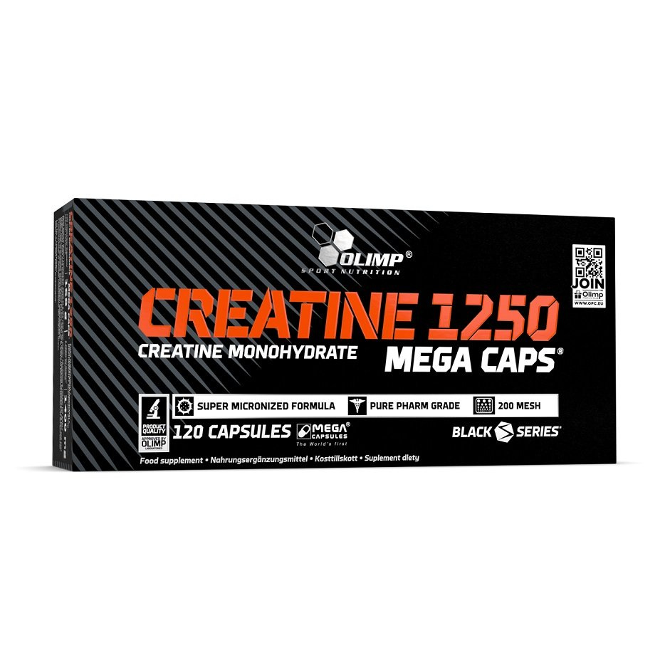 Olimp Creatine 1250 Mega Caps Monohydrat Kreatyny na Siłę i Wytrzymałość 120 Kapsułek