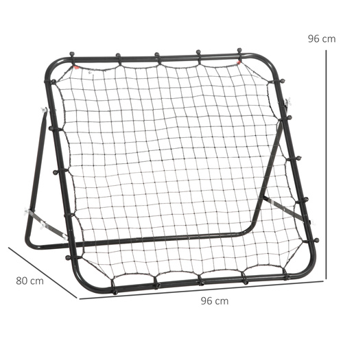HOMCOM Rebounder Net, Practise Kickback Goal, for Teens, Adults Training - Black