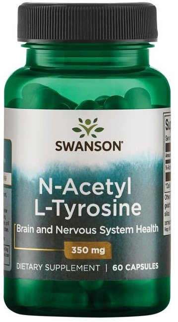 Swanson N-Acetyl L-Tyrosine 350mg for Focus and Mood Support 60 Capsules