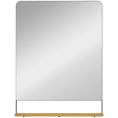 HOMCOM Wall Mirror with Wood Shelf - Black