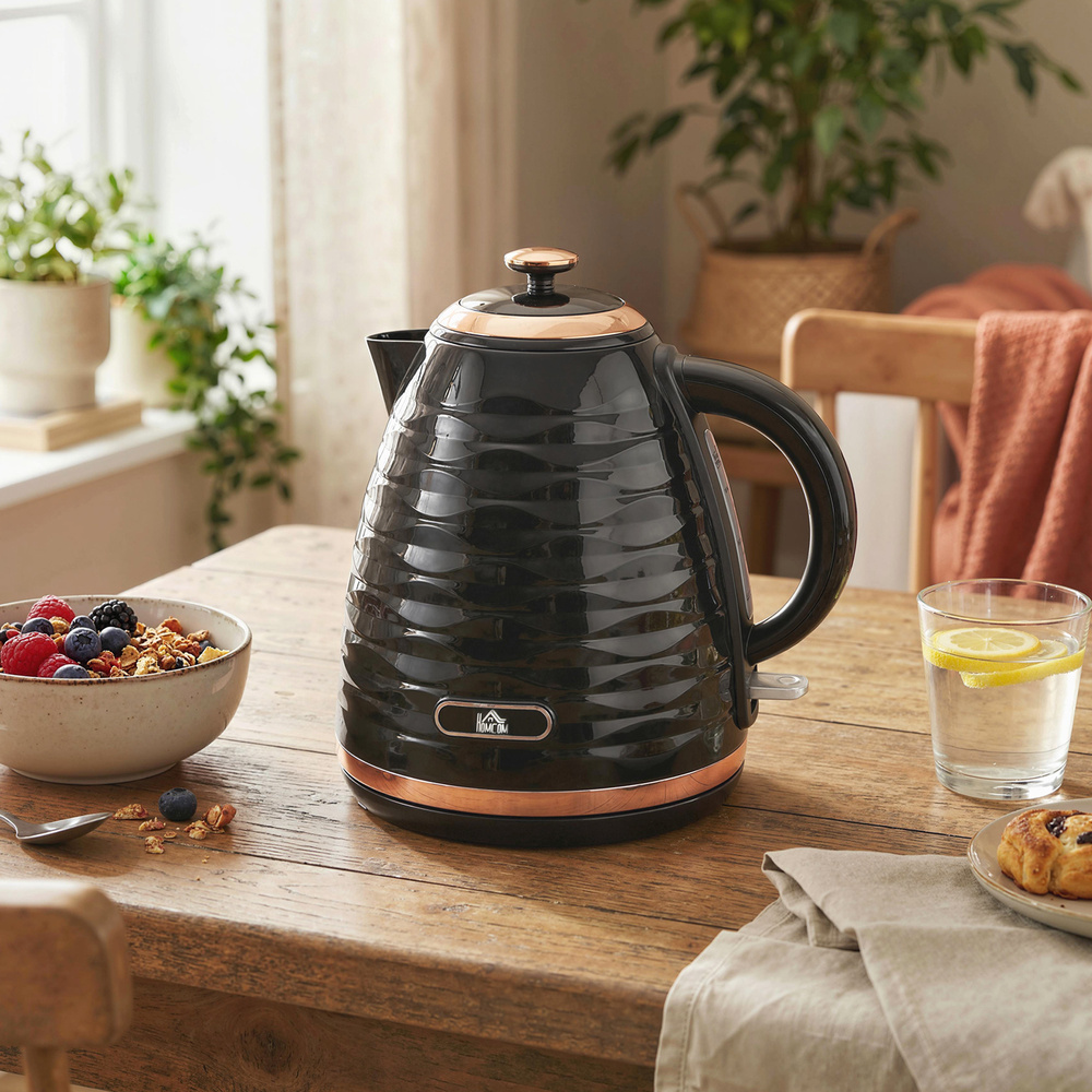 HOMCOM 3kW Rapid Boil Honeycomb Kettle - Black