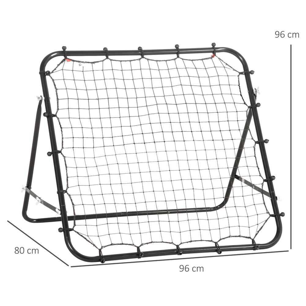 HOMCOM Rebounder Net, Practise Kickback Goal, for Teens, Adults Training - Black