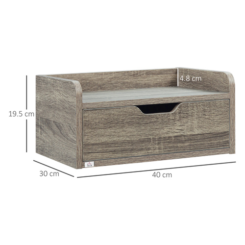 HOMCOM Floating Nightstands Set of 2, Wall Mounted Bedside Table with Drawer for Bedroom, Grey