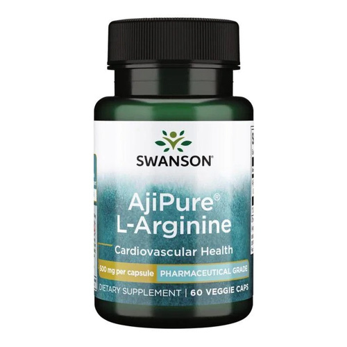 Swanson AjiPure L-Arginina 500mg na Wsparcie Krążenia 60 Kapsułek