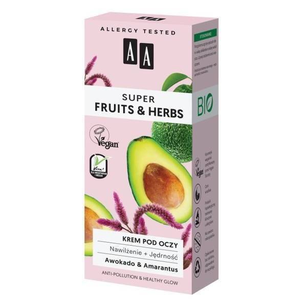 AA Super Fruits&Herbs Krem pod Oczy Nawilżenie i Jędrność z Awokado 15ml