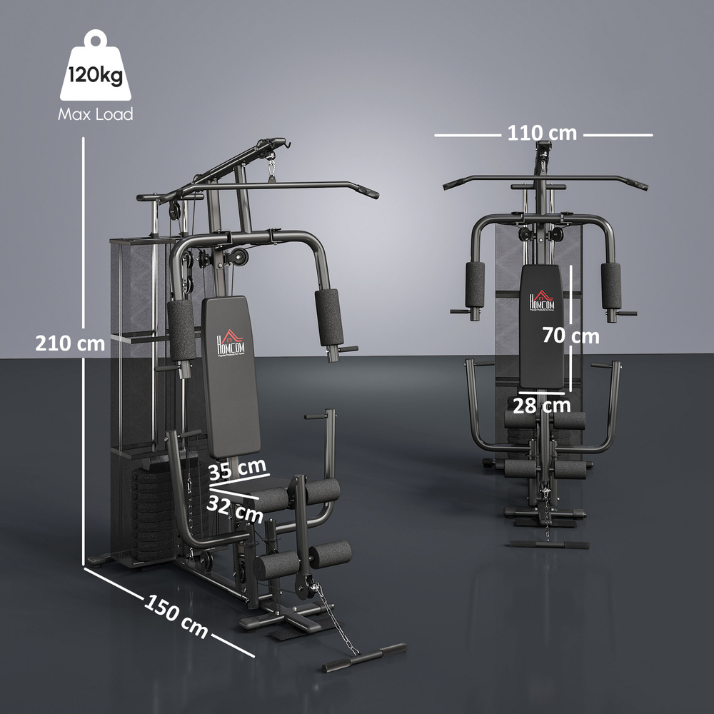HOMCOM Multifunction Home Gym System Weight Training Exercise Workout Station