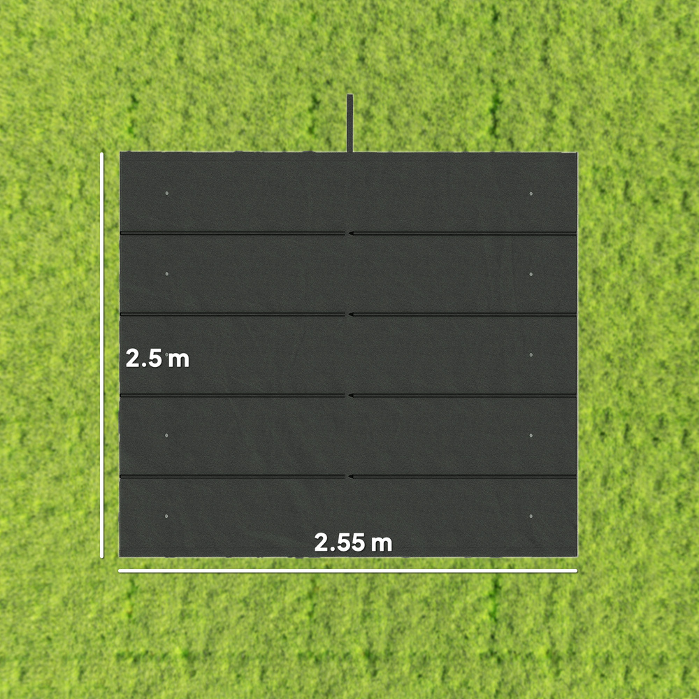 Outsunny Retractable Pergola Cover, 2.55 x 2.5 m Replacement Canopy Fabric for 3 x 3 m Frame, Roof Top Only, Dark Grey