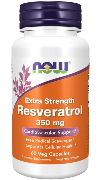 Now Foods Resveratrol Extra Strength 350mg Wspiera Zdrowie Komórkowe 60 Kapsułek