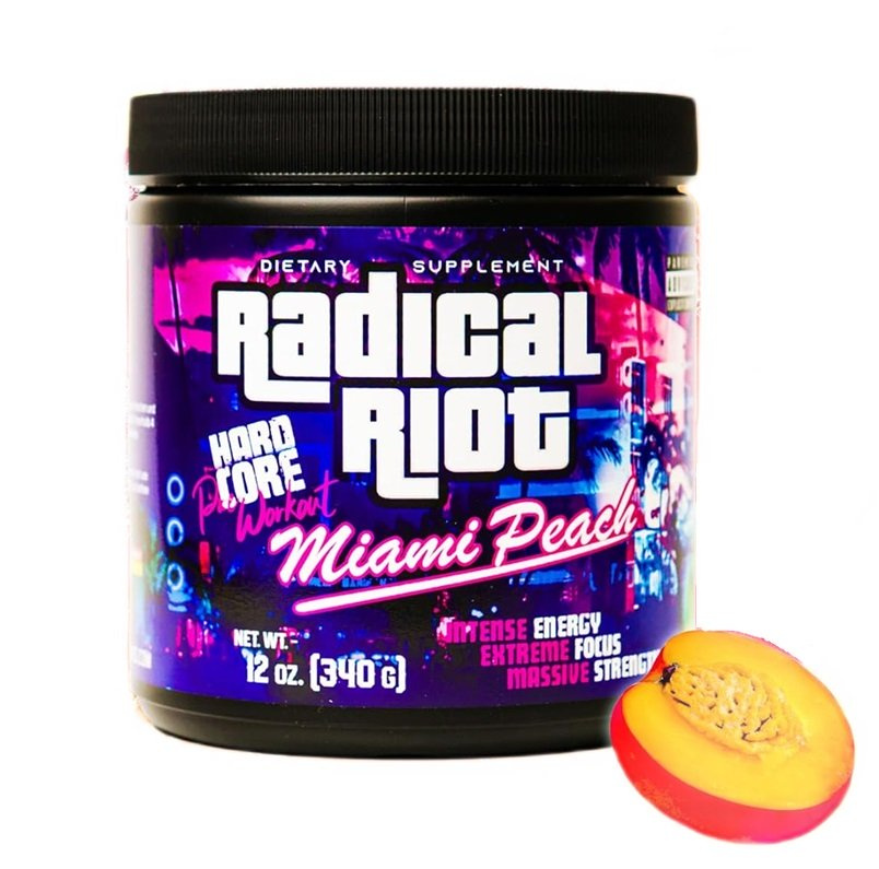 American Supps Radical Riot V3 Przedtreningówka Na Energię i Skupienie Smak Miami Peach 340g