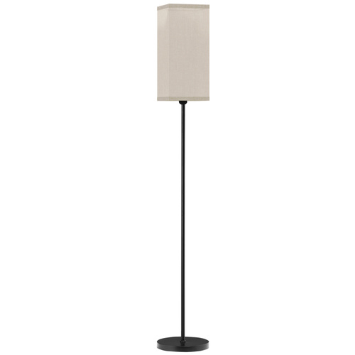 HOMCOM Floor Lamp, Modern Standing Lamp with Linen Shade, Tall Lamps for Living Room, Bedroom, with Foot Switch, Bulb not Included, Black
