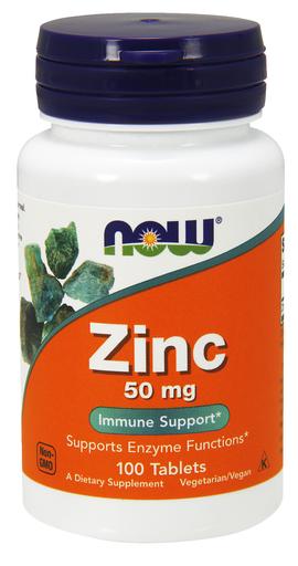 Now Foods Zinc 50mg 100 Tabletek
