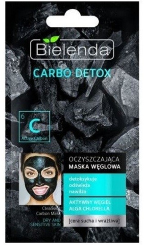 Bielenda Carbo Detox Oczyszczająca Maska Węglowa do Cery Suchej i Wrażliwej 8g