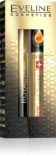 Eveline Set SOS Lash Booster Eyelash Conditioner with Argan Oil and Royal Volume Mascara 1 Piece