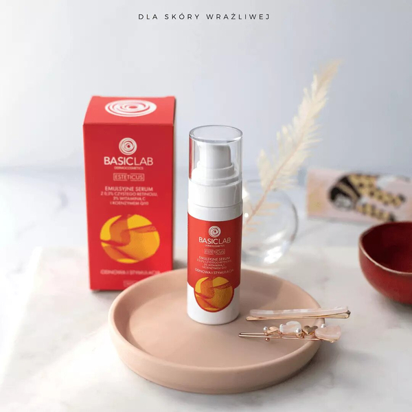 BasicLab Emulsyjne Serum z 0.3% Retinolu i Witaminą C na Noc 30ml