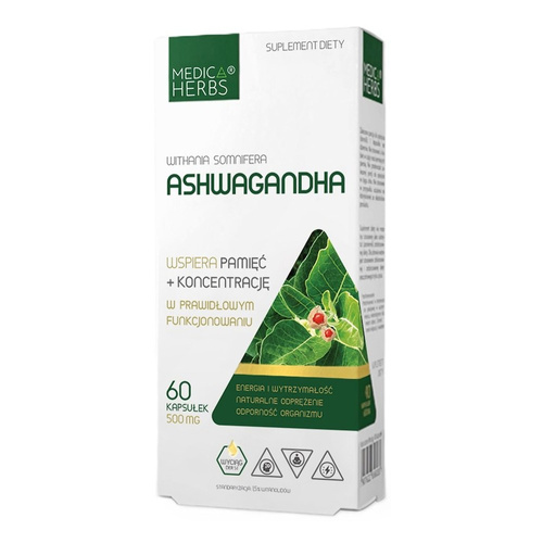 MEDICA HERBS Ashwagandha 500mg, 60 capsules