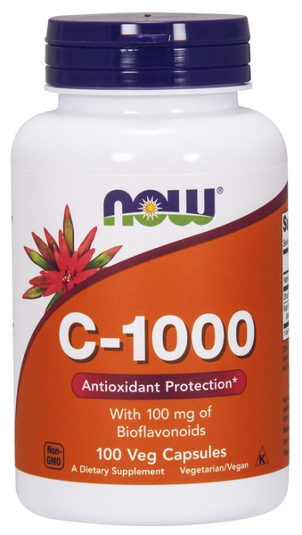 Now Foods Vitamin C-1000 Bioflavonoids and Rutin Supports Immunity Bones and Joints 100 Vcapsules