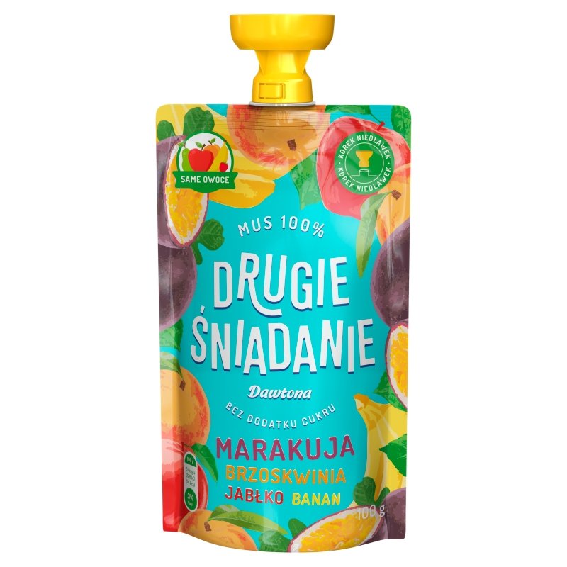 Dawtona Second Breakfast Mousse with Passion Fruit Peach Apple and Banana 100g