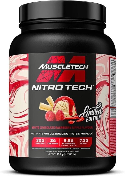 Nitro-Tech, White Chocolate Raspberry Ripple - 908g