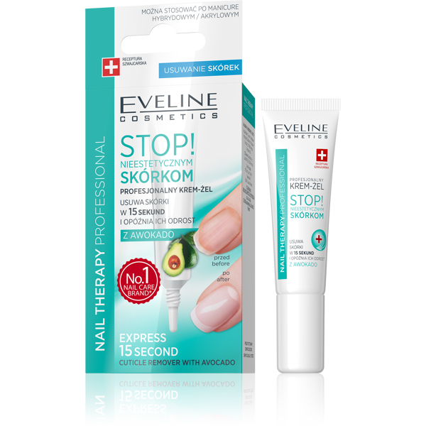 Eveline Nail Therapy Preparat Krem Żel do Usuwania Skórek z Olejkiem Awokado 12ml