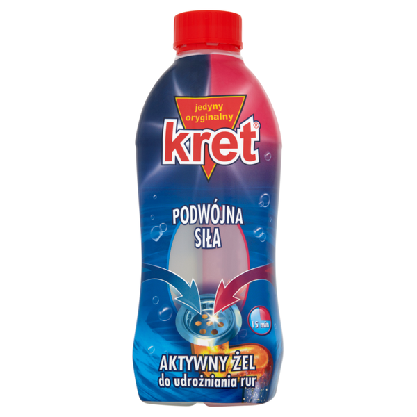 KRET ŻEL do udrożniania rur aktywny o podwójnej sile 700ml