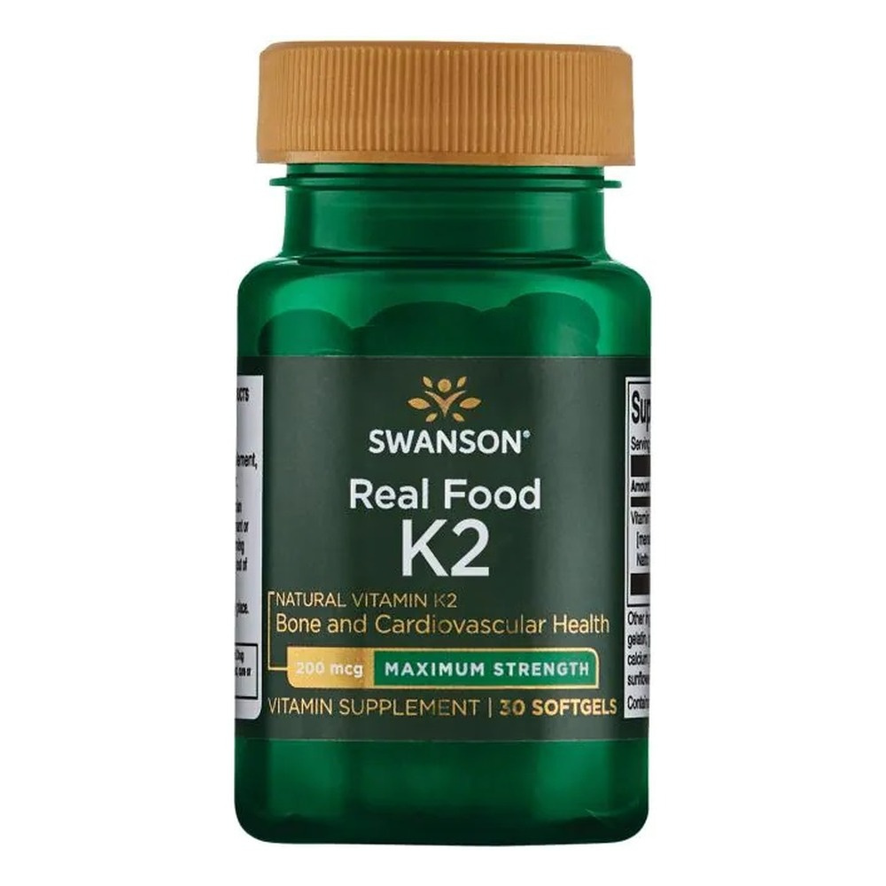 Swanson Witamina K-2 200mcg na Zdrowe Kości i Krzepnięcie 30 Kapsułek