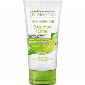 Bielenda Ogórek i Limonka Żel Myjący Peeling i Serum 3w1 do Cery Mieszanej i Tłustej 150g