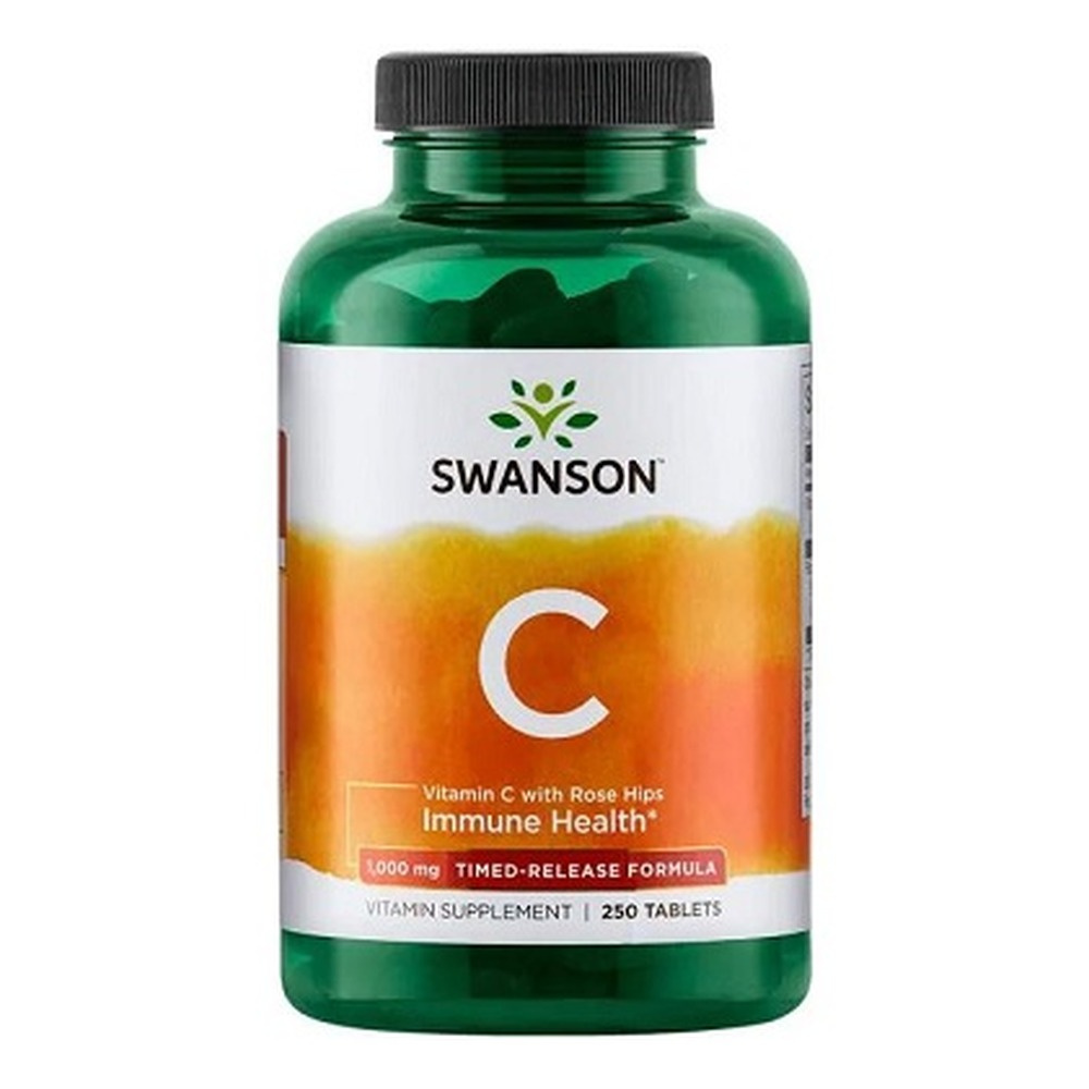 Swanson Witamina C 1000mg z Dziką Różą na Odporność 250 Tabletek