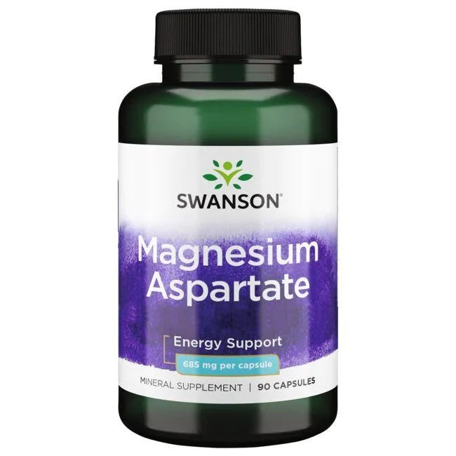 Swanson Asparaginian Magnezu na Energię i Mięśnie 90 Kapsułek