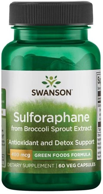 Swanson Sulforafan 400mcg z Kiełków Brokuła na Ochronę Komórek 60 Kapsułek