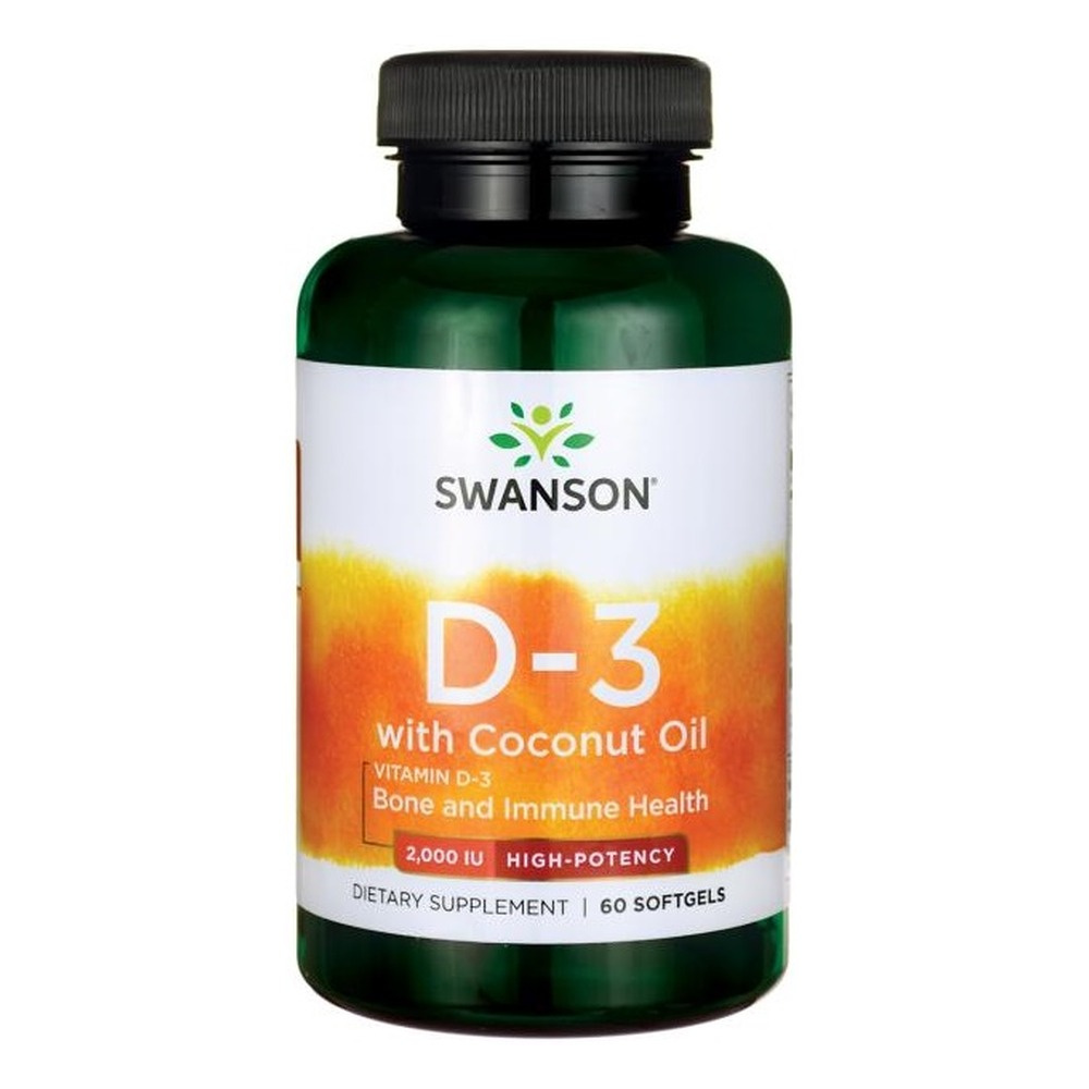 Swanson Witamina D3 2000 IU z Kokosem na Odporność 60 Kapsułek