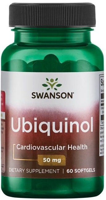 Swanson Ubiquinol 50mg Aktywny Koenzym Q10 na Energię Komórkową 60 Kapsułek