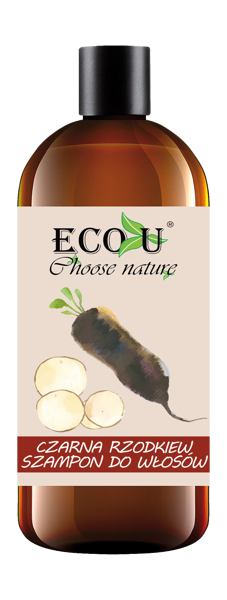EcoU Szampon Wzmacniający z Czarną Rzodkiewką do Włosów Słabych i Wypadających 500ml Best Before 18.11.26