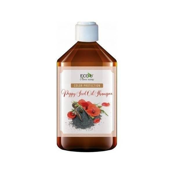 Eco U Virgin Poppy Seed Oil Szampon do Włosów z Olejem Makowym Ochrona Koloru 500ml Best Before 30.10.26