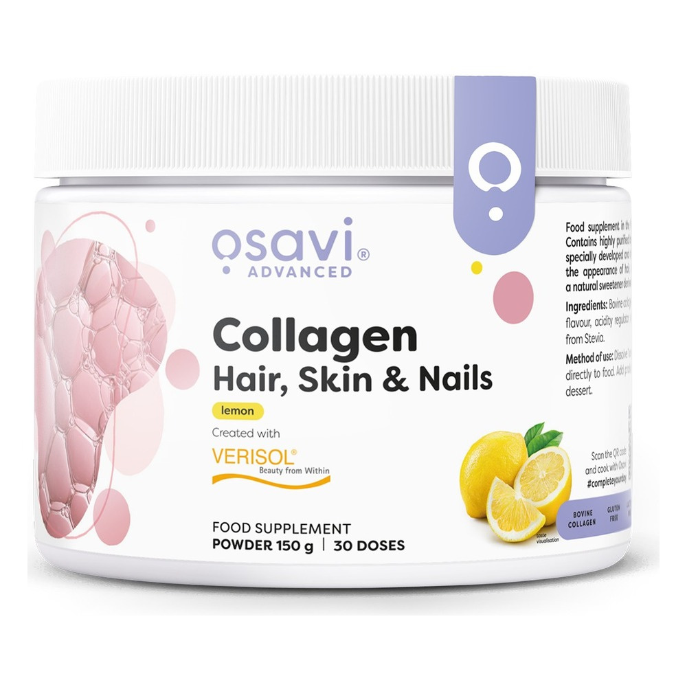 Osavi Collagen Peptides Kolagen Włosy Skóra i Paznokcie Cytryna 150g