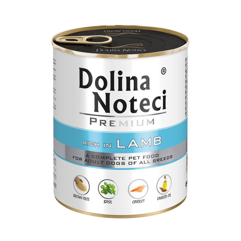 Dolina Noteci Premium Mokra Karma z Jagnięciną dla Dorosłych Psów Wszystkich Ras 800g