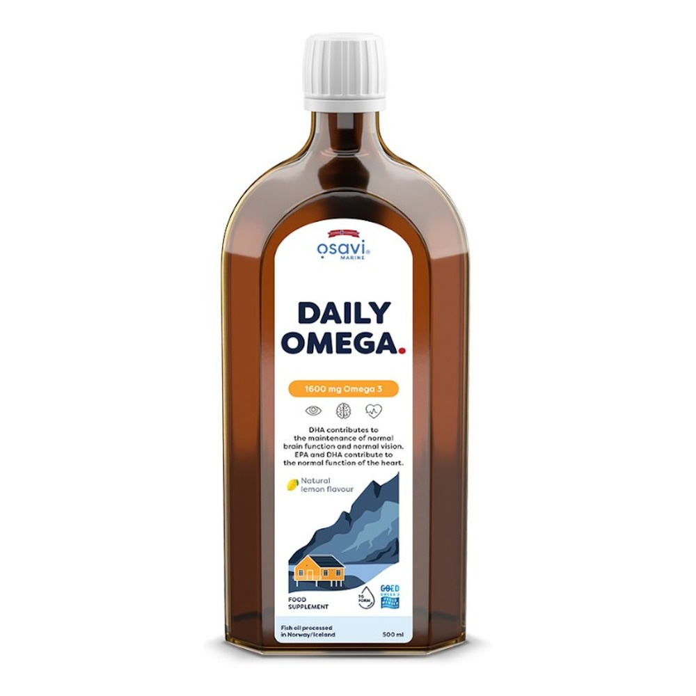 Osavi Daily Omega 1600mg Omega 3 w Płynie Naturalny Smak Cytrynowy 500 ml