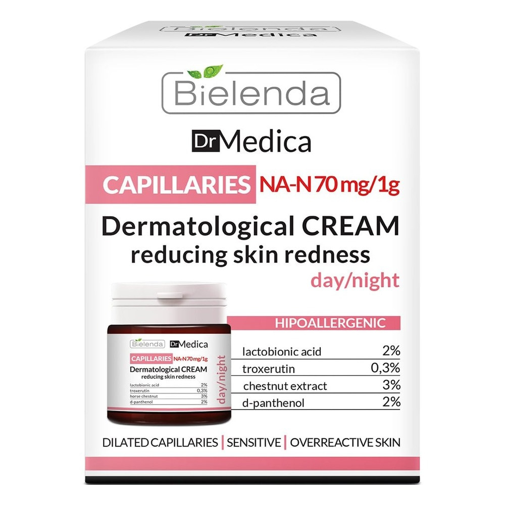 Bielenda Capillary Skin Dermatologiczny Krem do Twarzy na Zaczerwienienia na Dzień i na Noc 50ml