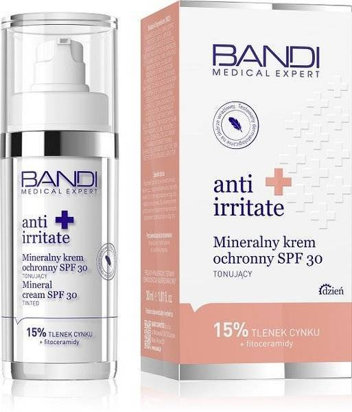 Bandi Anti Irritate Mineralny Krem Ochronny i Tonujący Baza pod Makijaż z SPF 30 30ml