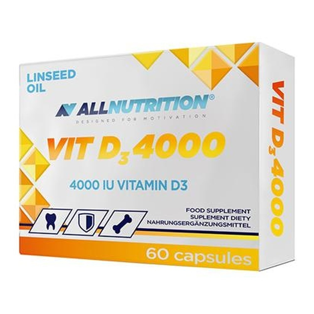 Allnutrition Witamina D3 4000 IU Na Odporność i Zdrowe Kości 60 Kapsułek