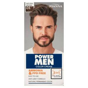 Joanna Power Men Color Cream 3w1 Farba do Włosów i Brody 04 Natural Brown