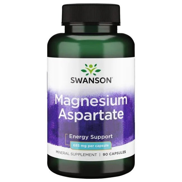 Swanson Asparaginian Magnezu na Energię i Mięśnie 90 Kapsułek