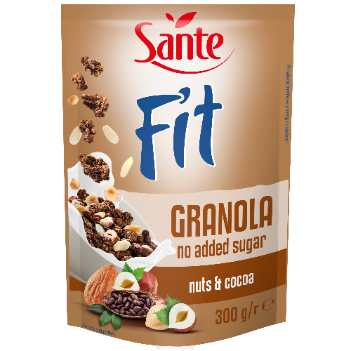 Sante Fit Granola Orzechy Kakao bez Dodatku Cukru 300g