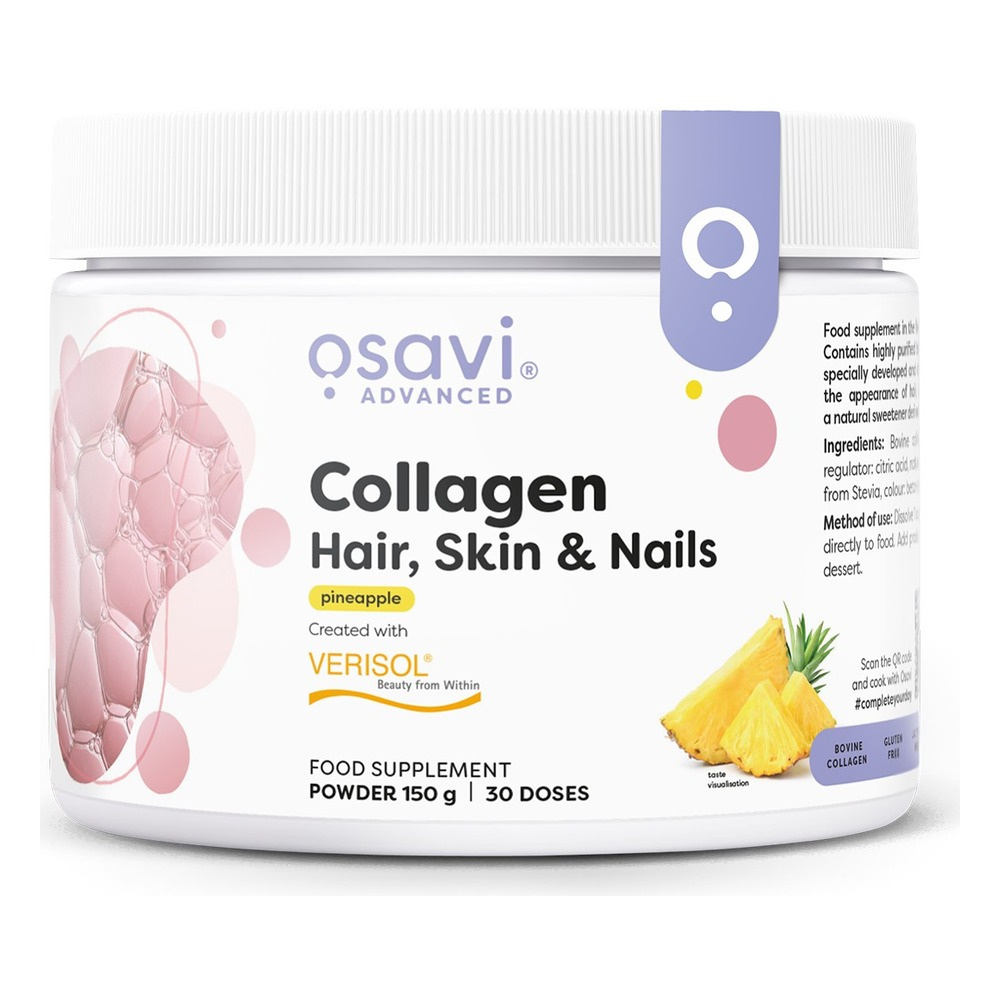 Osavi Collagen Peptides Kolagen Włosy Skóra i Paznokcie Ananas 150g