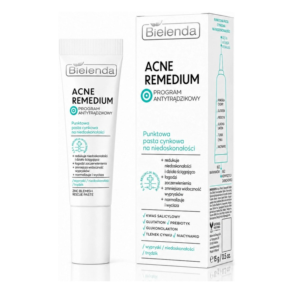 Bielenda Acne Remedium Matująca Pasta Cynkowa na Niedoskonałości 15g