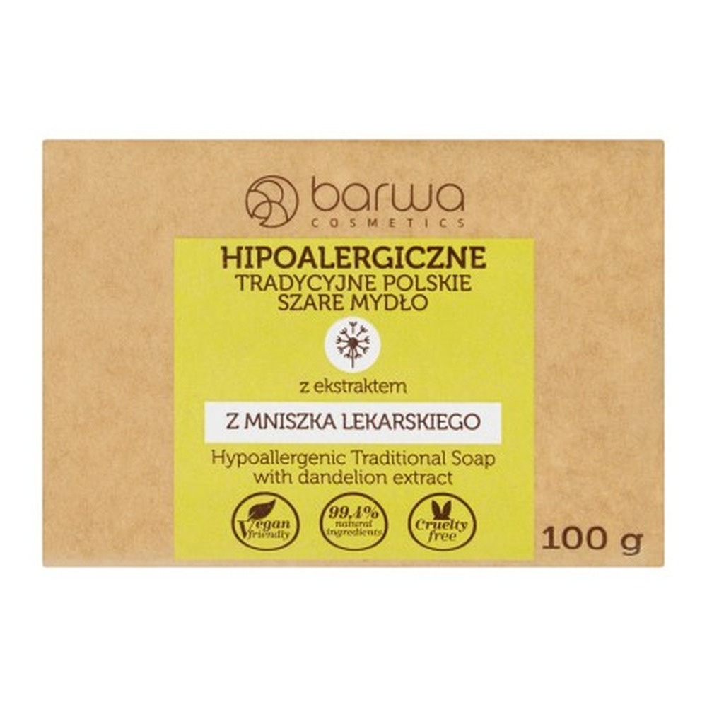 Barwa Hipoalergiczne Szare Mydło Regenerujące z Mniszkiem Lekarskim 100g