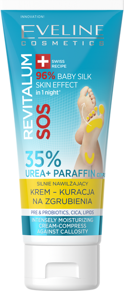 Eveline Revitalum SOS Silnie Nawilżający Krem-Kuracja na Zgrubienia 35% Urea 75ml