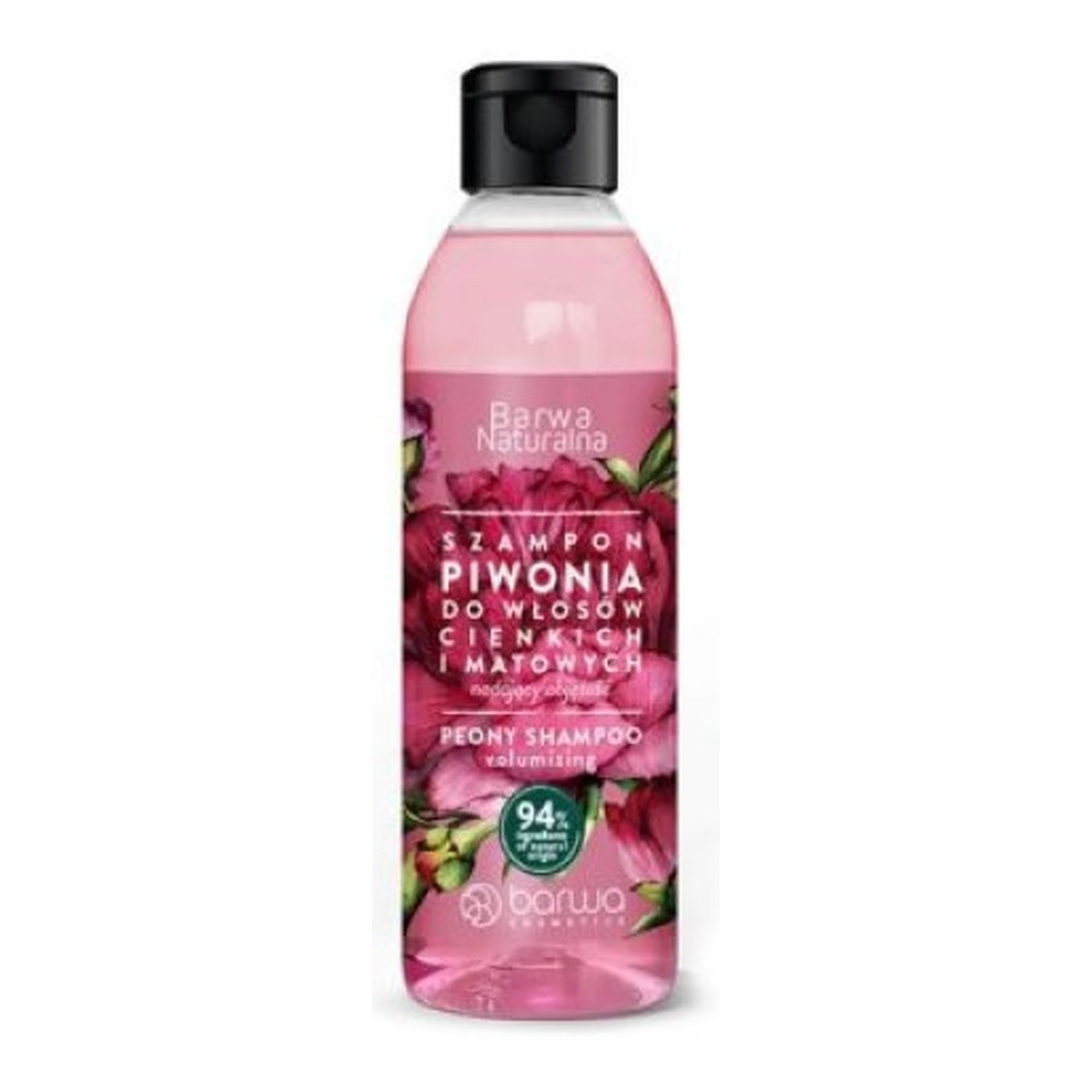 Barwa Naturalna Piwonia Szampon Zwiększający Objętość do Włosów Cienkich 300ml