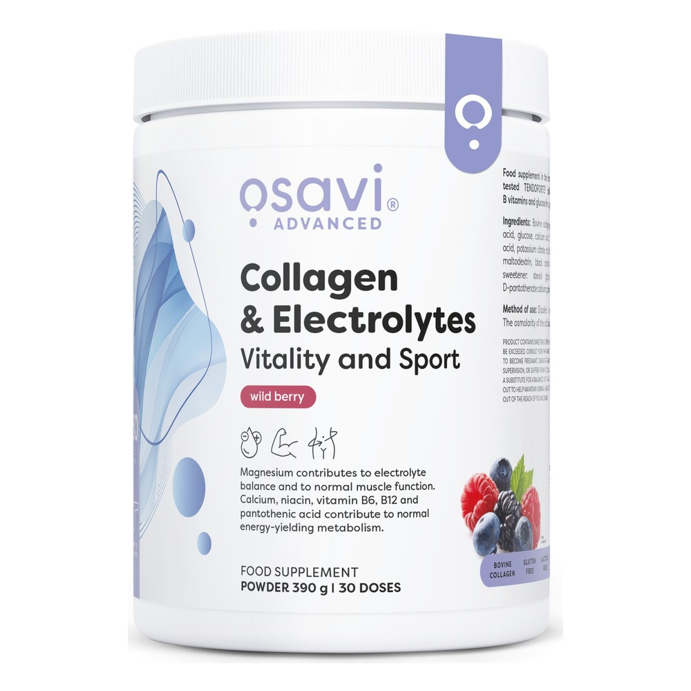 Osavi Kolagen & Elektrolity Witalność i Sport Owoce Leśne 390g