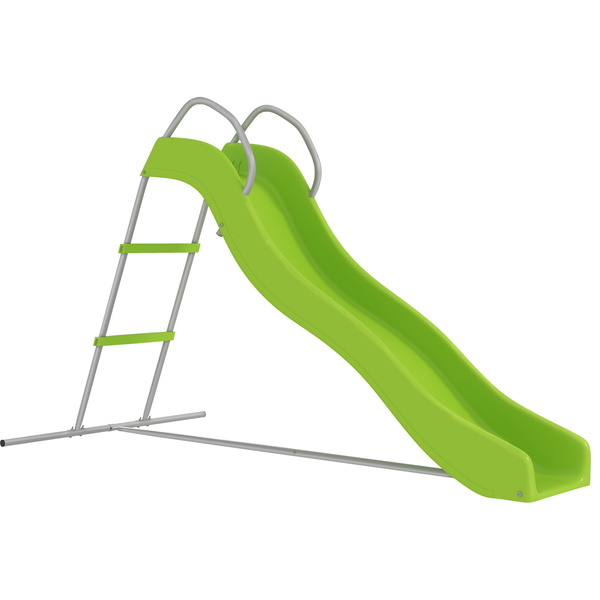 AIYAPLAY Freestanding Kids Slide with Climbing Ladder, Outdoor Playground Equipment for Ages 3-8 Years, Green