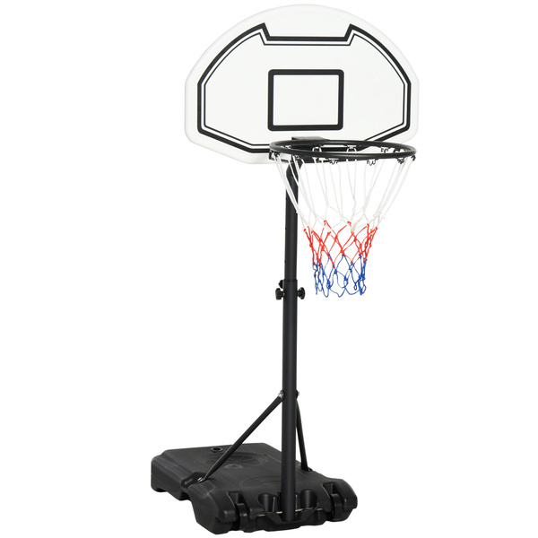 HOMCOM 94-123cm Adjustable Height Basketball Hoop and Stand